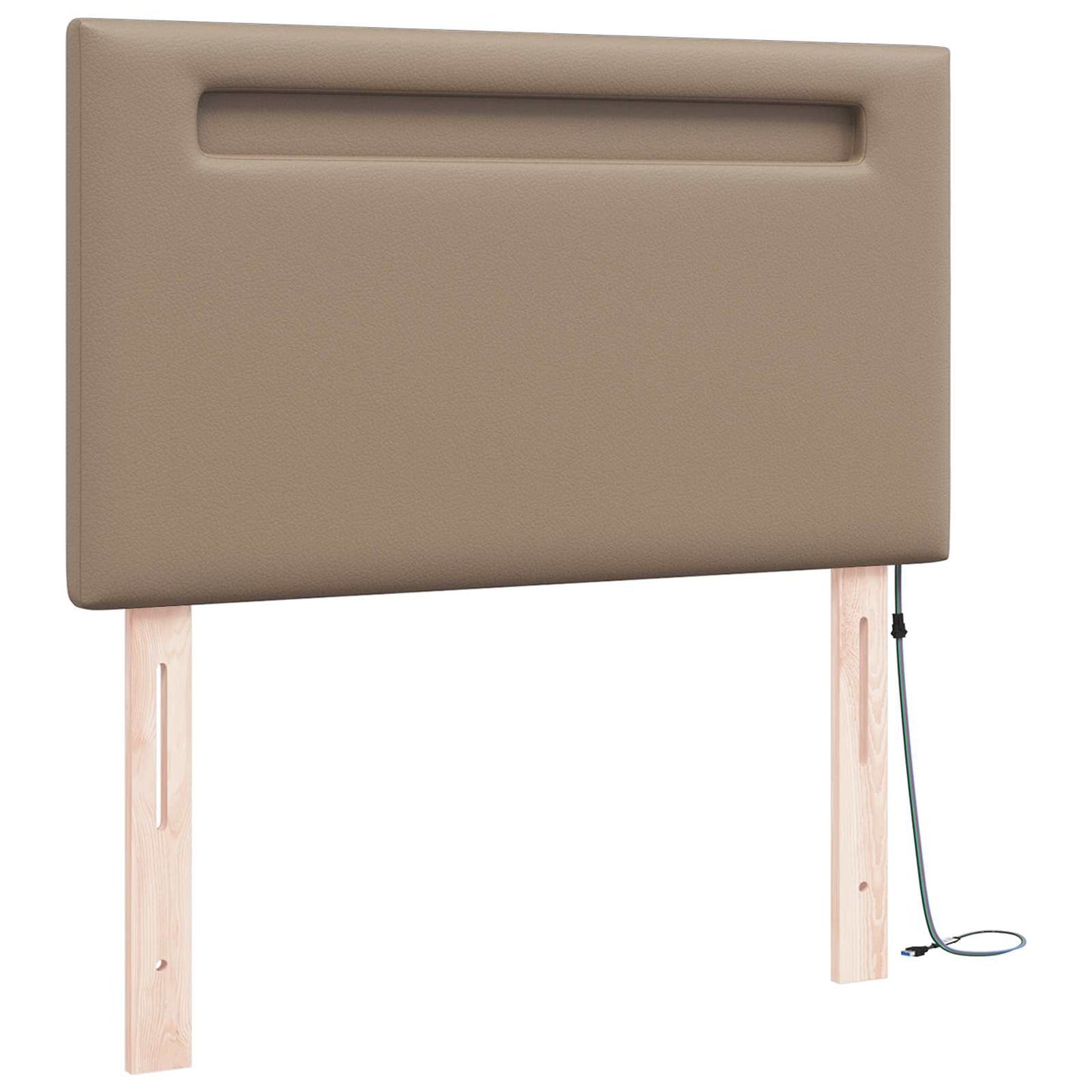 LED sengegavl Cappuccino 100 cm Faux læder