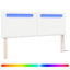 LED sengegavl Hvid 144 cm Faux læder