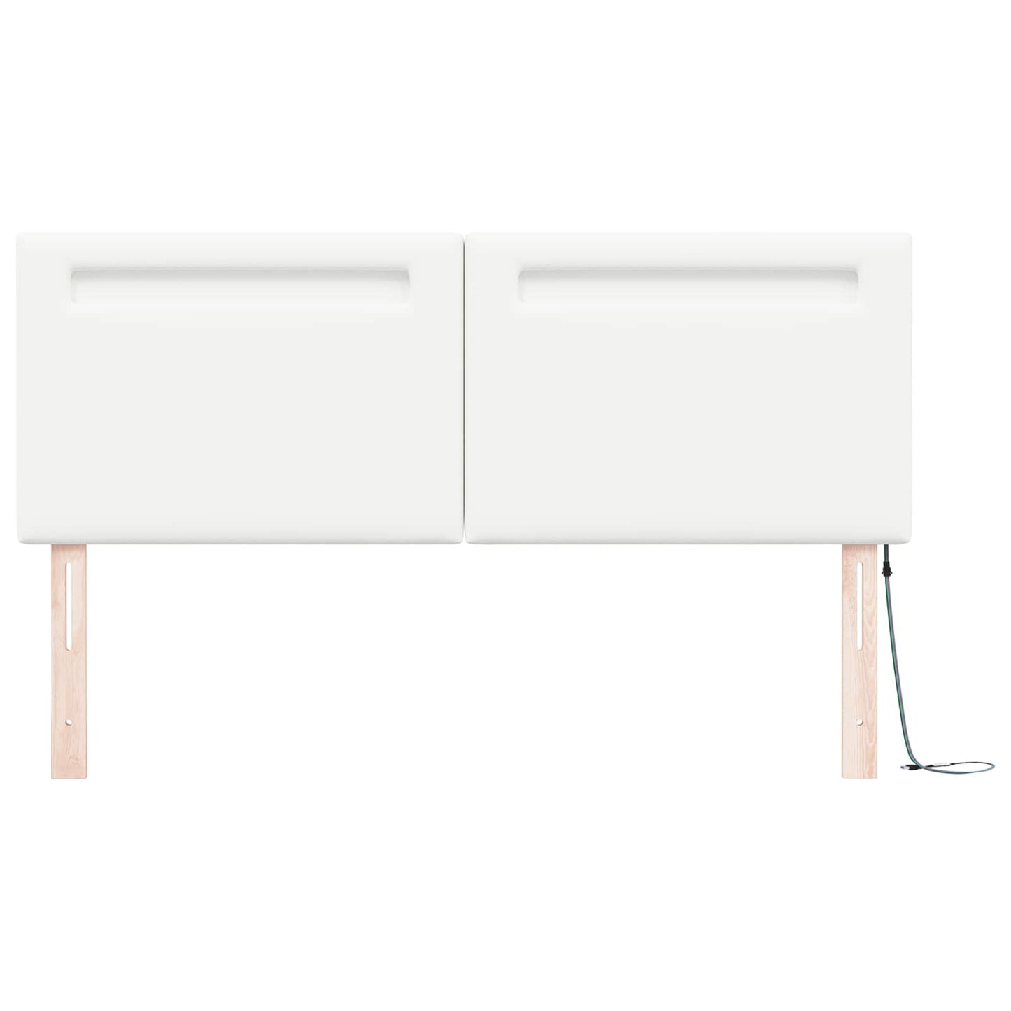 LED sengegavl Hvid 144 cm Faux læder