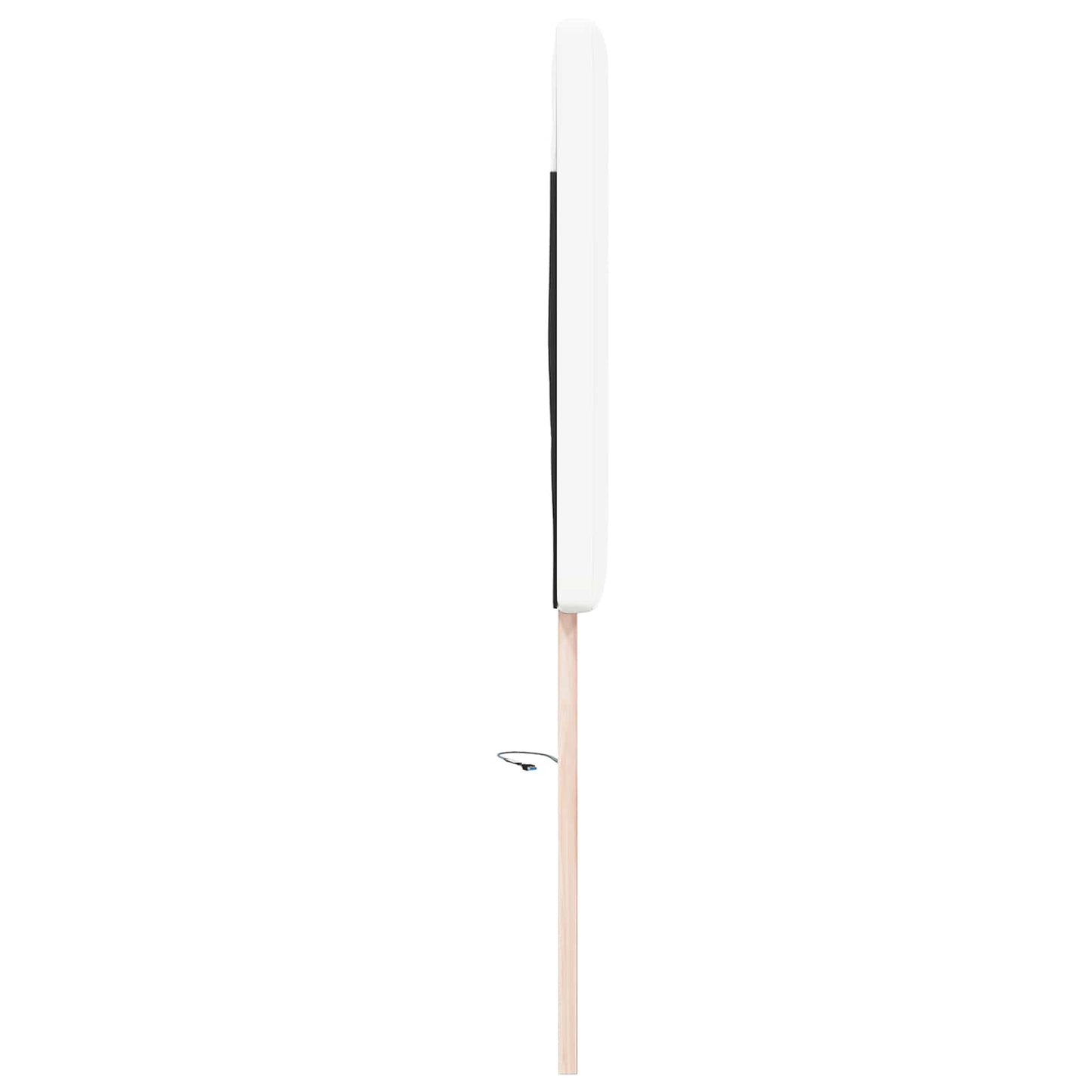 LED sengegavl Hvid 144 cm Faux læder