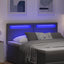 LED sengegavl Grå 144 cm Faux læder