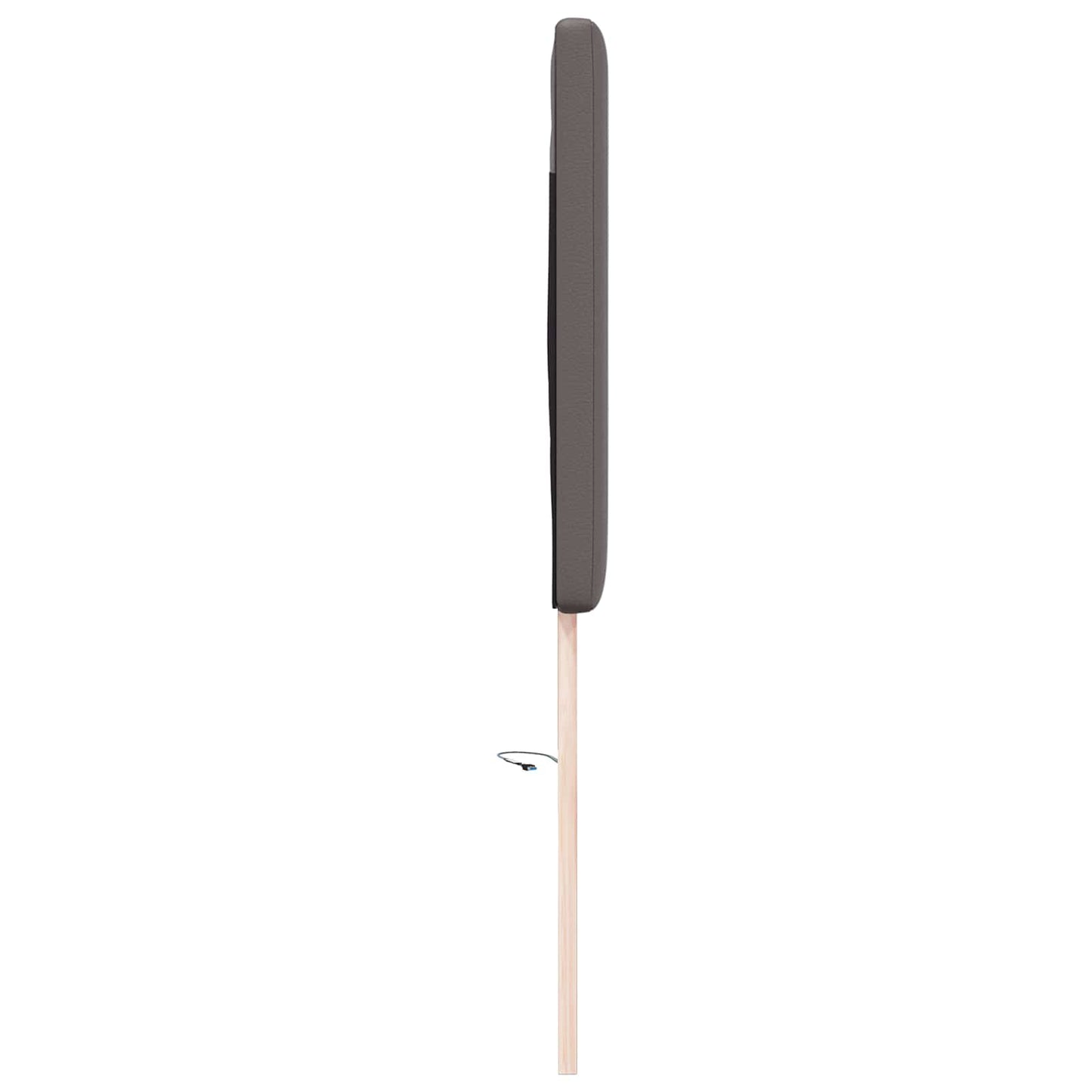 LED sengegavl Grå 144 cm Faux læder