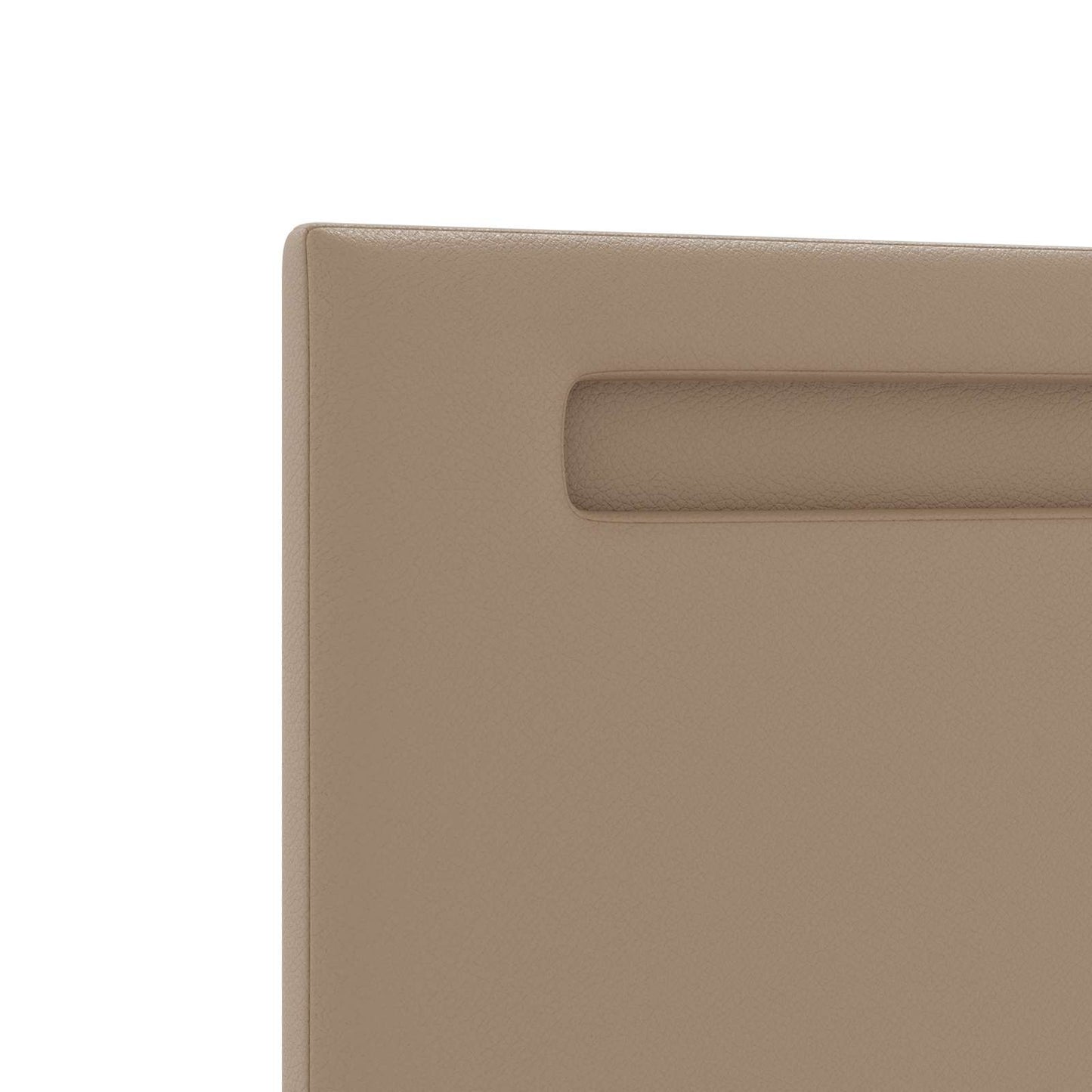 LED sengegavl Cappuccino 144 cm Faux læder