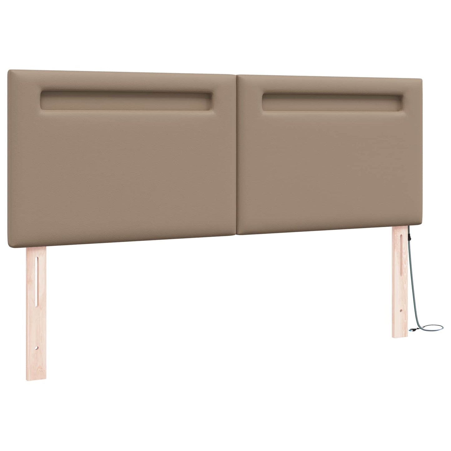 LED sengegavl Cappuccino 144 cm Faux læder