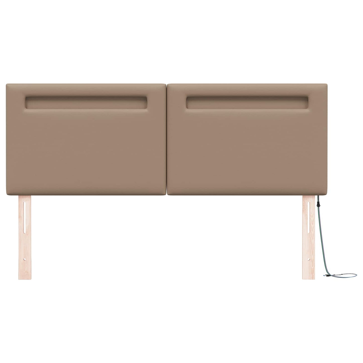 LED sengegavl Cappuccino 144 cm Faux læder