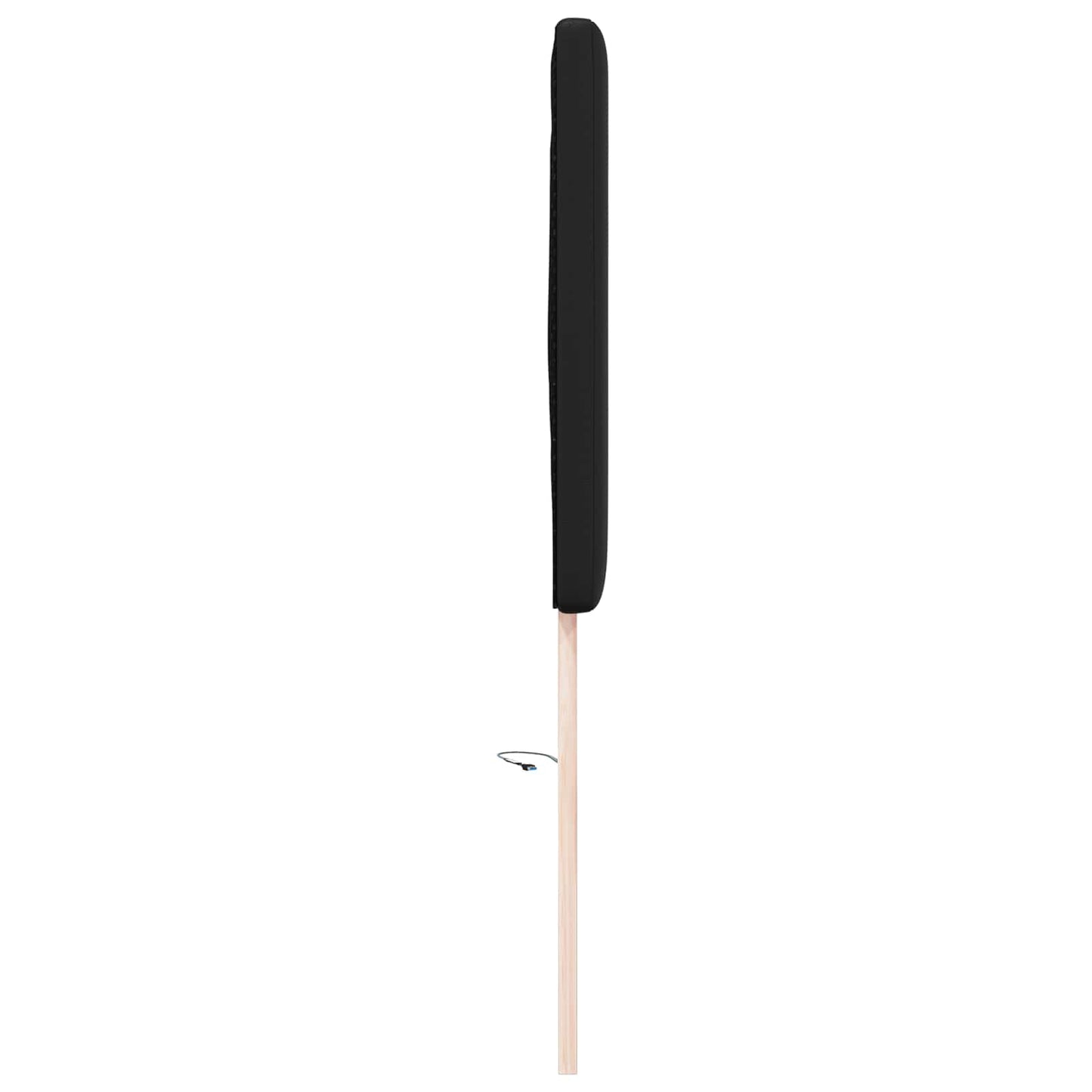 LED sengegavl Sort 160 cm Faux læder