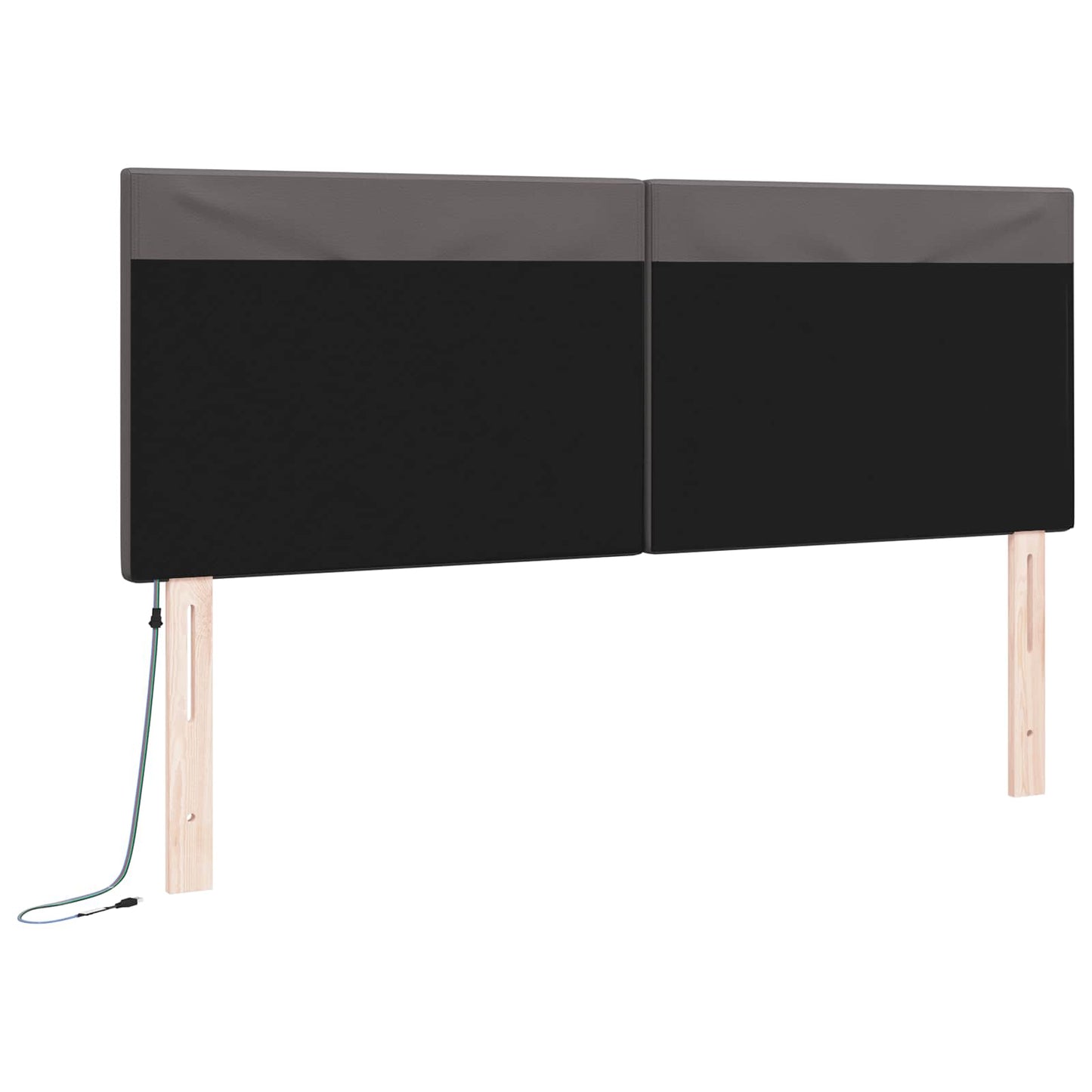 LED sengegavl Grå 160 cm Faux læder