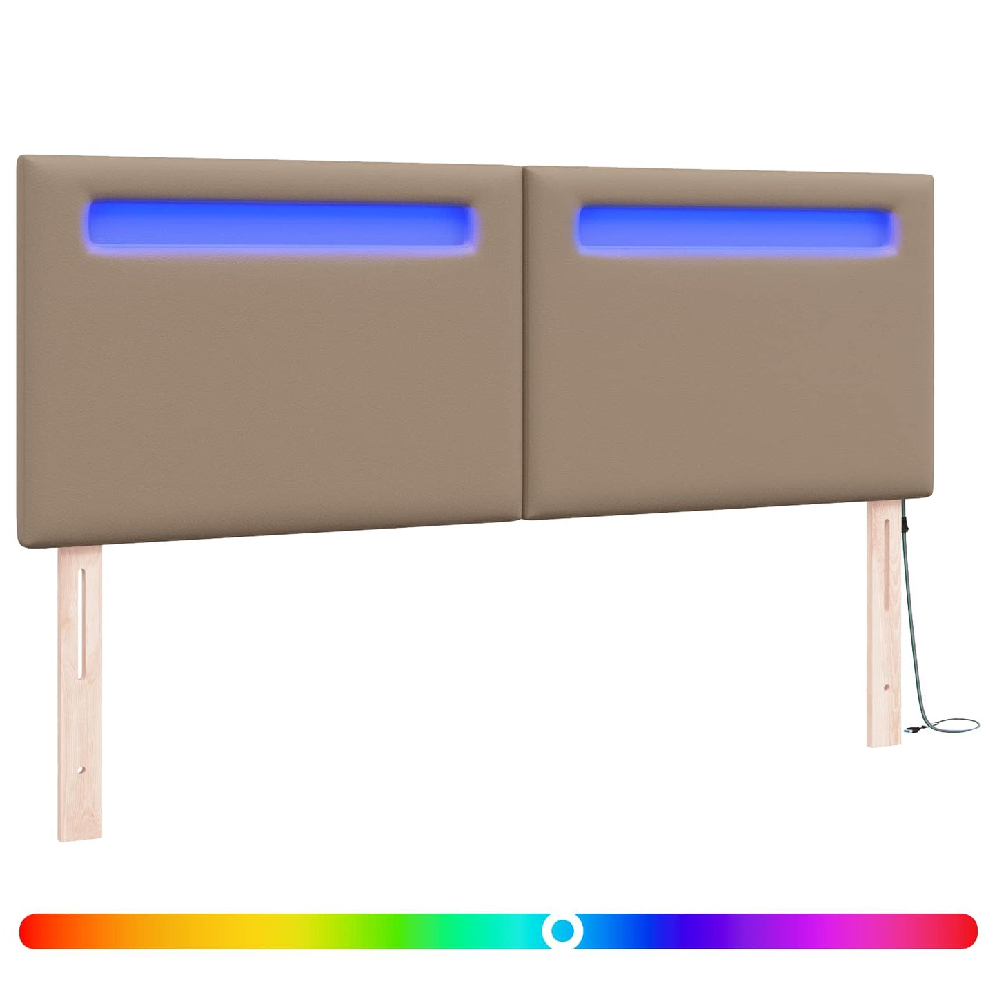 LED sengegavl Cappuccino 160 cm Faux læder