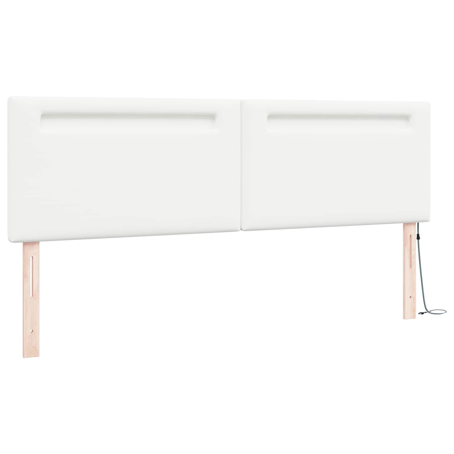 LED sengegavl Hvid 180 cm Faux læder