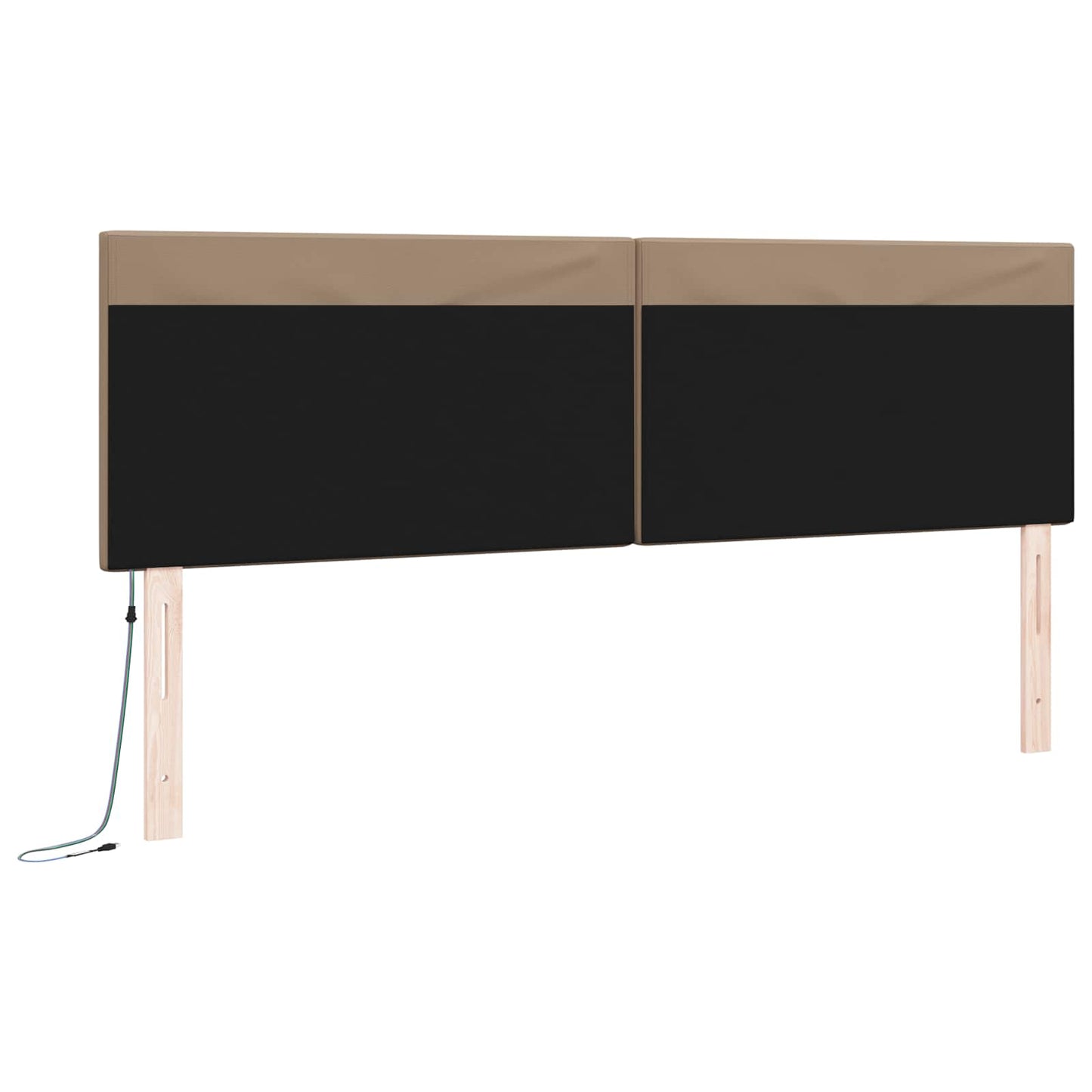 LED sengegavl Cappuccino 180 cm Faux læder