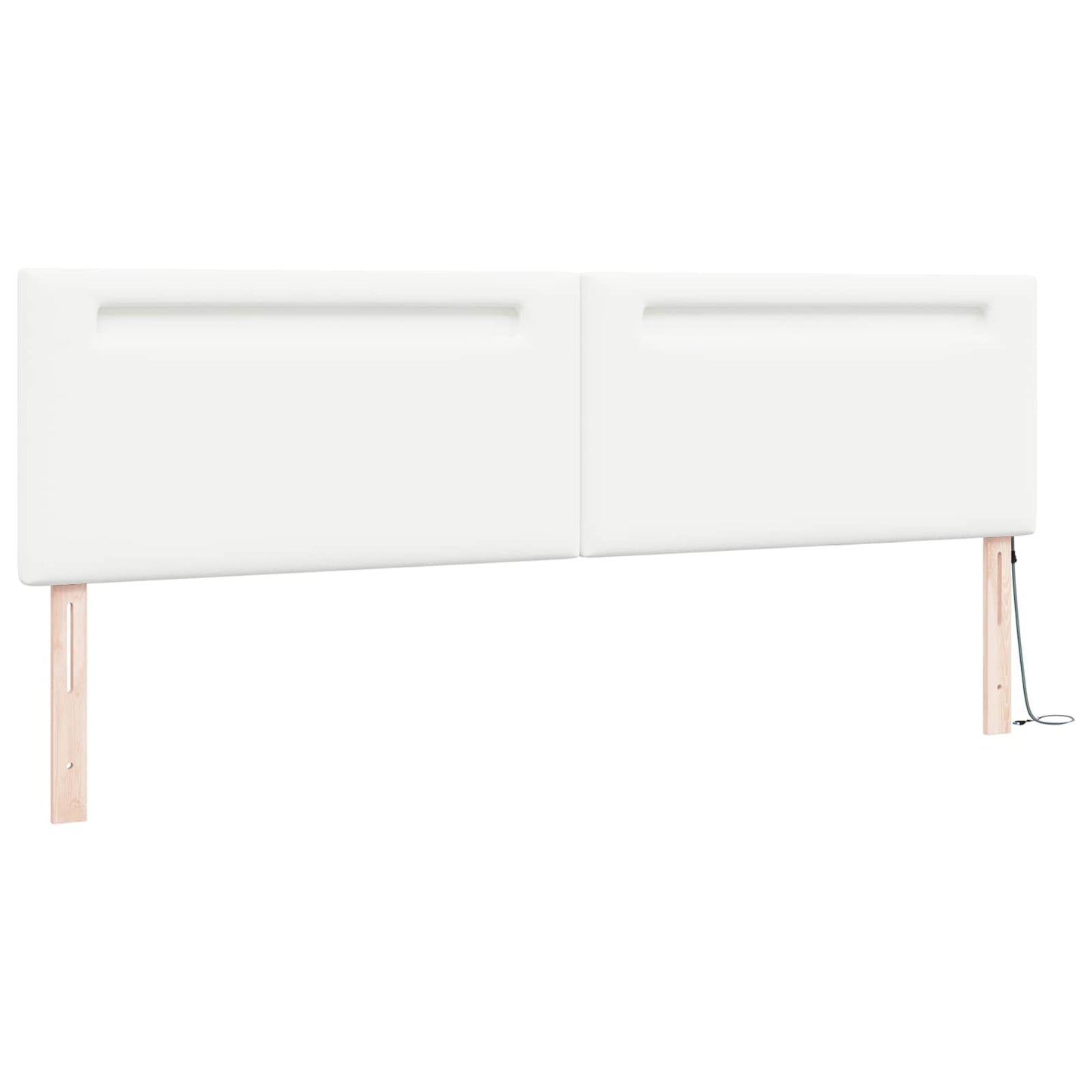 LED sengegavl Hvid 200 cm Faux læder