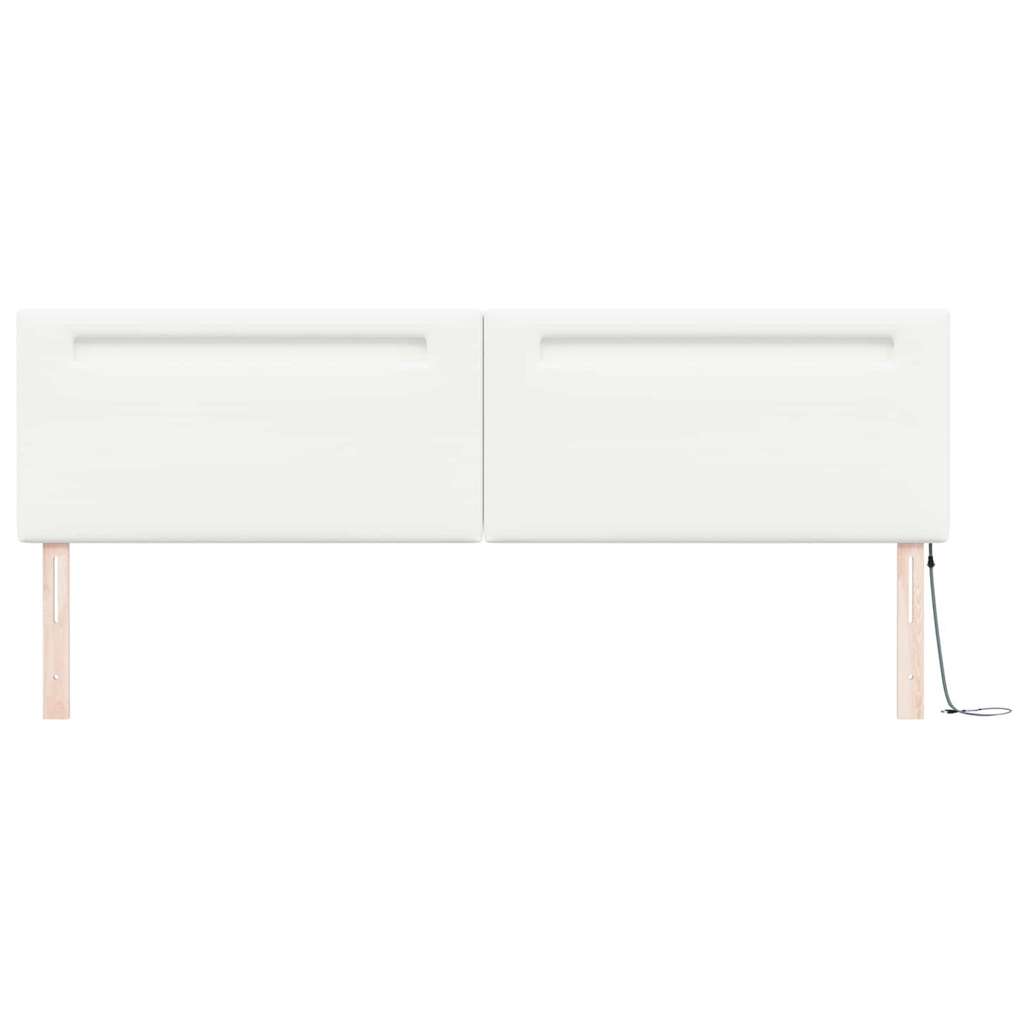 LED sengegavl Hvid 200 cm Faux læder