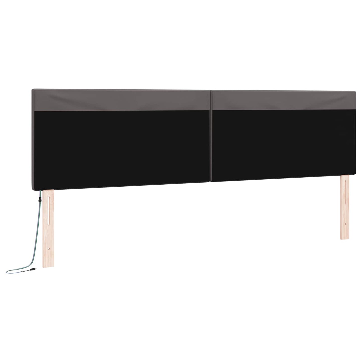 LED sengegavl Grå 200 cm Faux læder