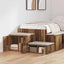 Opbevaringsskab 2 pcs Gammelt træ 127 x 41 x 40 cm