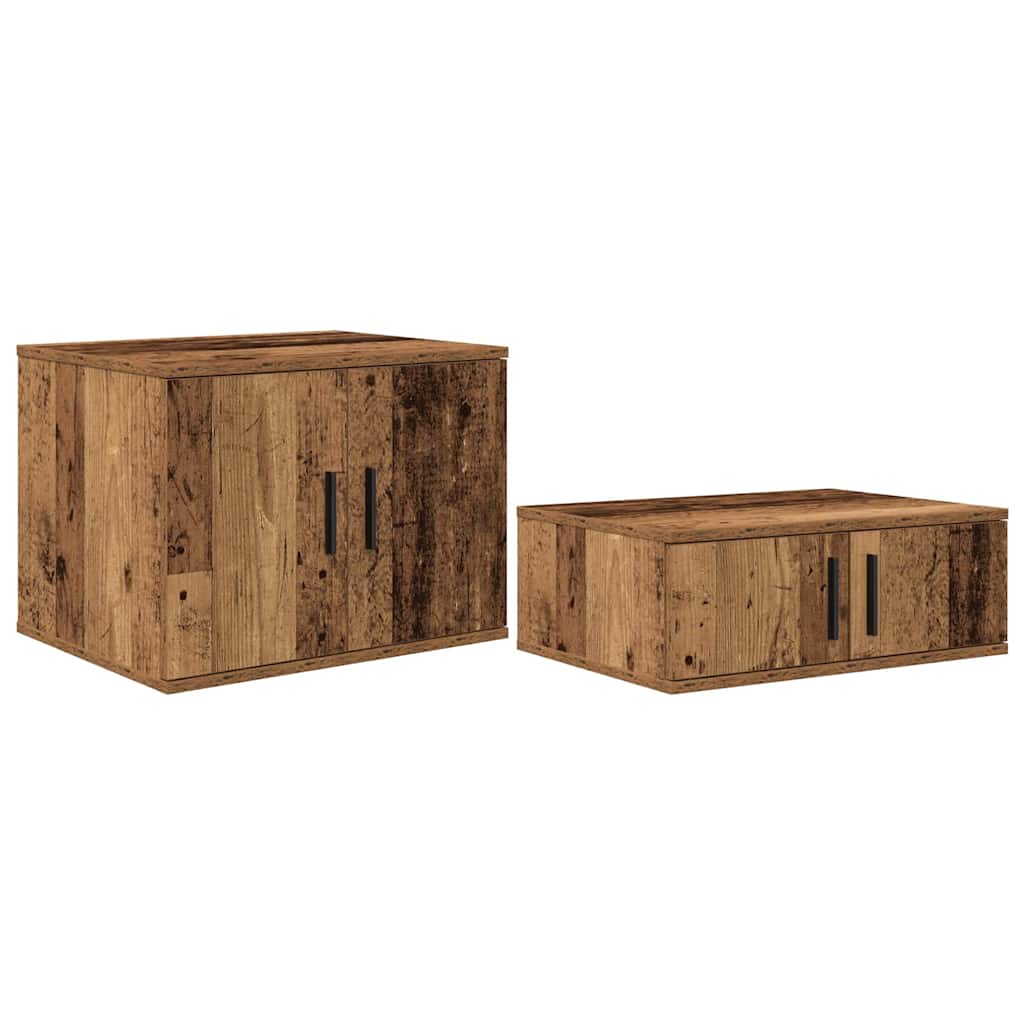 Opbevaringsskab 2 pcs Gammelt træ 127 x 41 x 40 cm