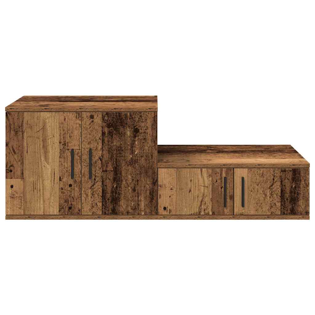Opbevaringsskab 2 pcs Gammelt træ 118 x 41 x 40 cm