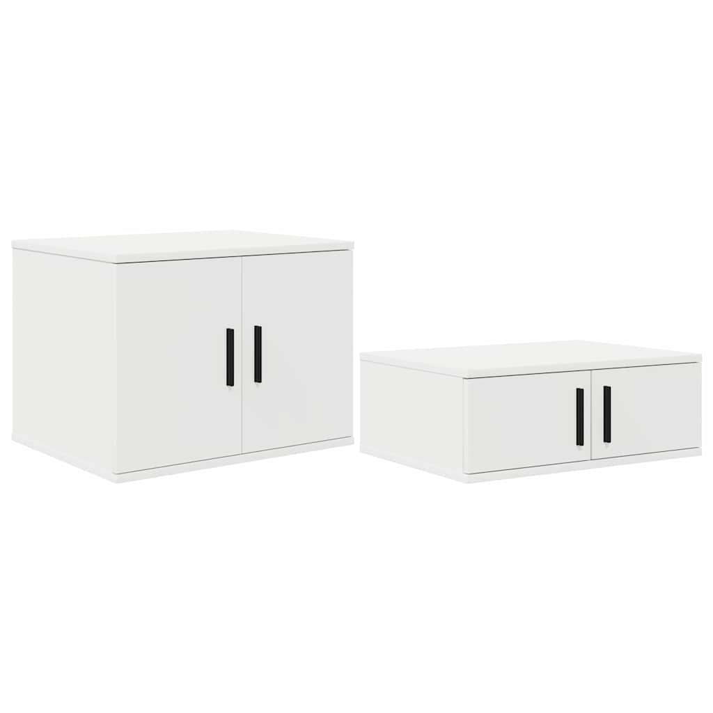Opbevaringsskab 2 pcs Hvid 108 x 41 x 40 cm Konstrueret træ