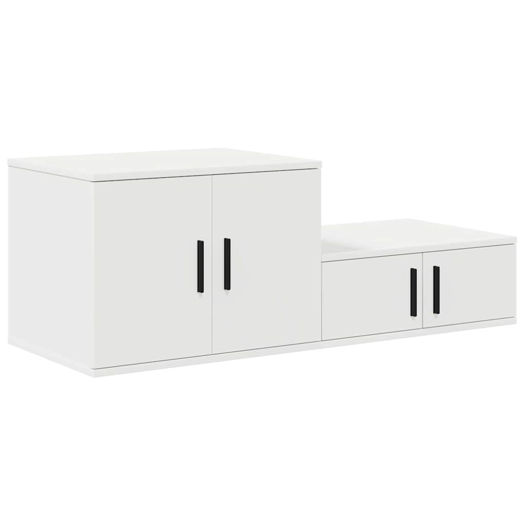 Opbevaringsskab 2 pcs Hvid 108 x 41 x 40 cm Konstrueret træ