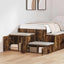 Opbevaringsskab 2 pcs Røget eg 108 x 41 x 40 cm Konstrueret træ