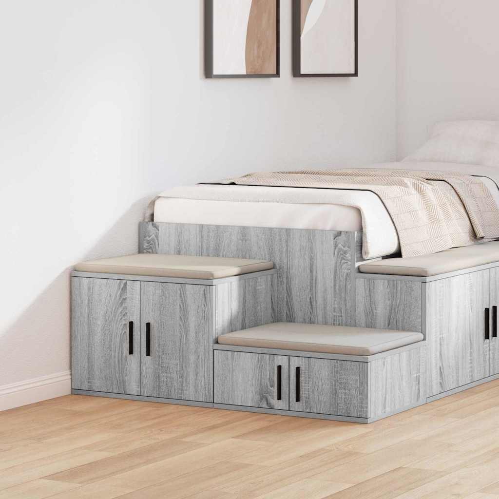 Opbevaringsskab 2 pcs Grå Sonoma 108 x 41 x 40 cm