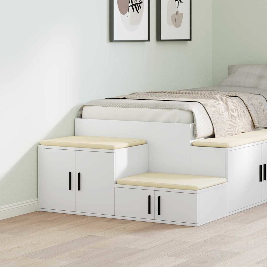 Opbevaringsskab 2 pcs Hvid 103 x 41 x 40 cm Konstrueret træ