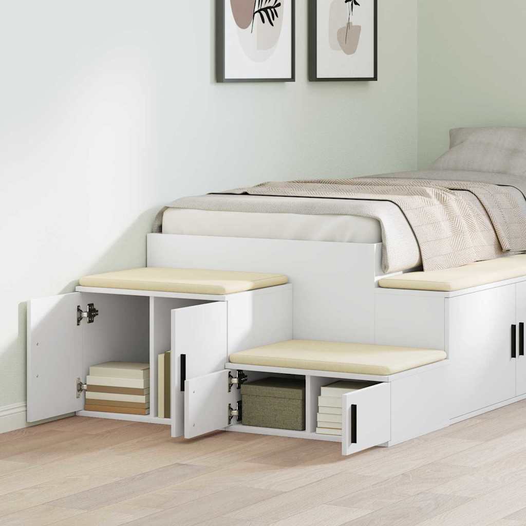 Opbevaringsskab 2 pcs Hvid 103 x 41 x 40 cm Konstrueret træ
