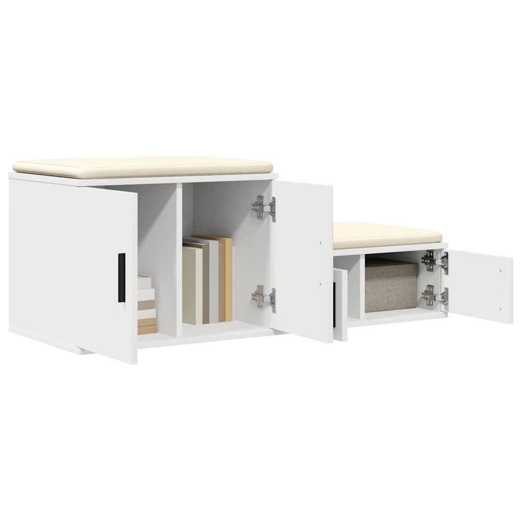 Opbevaringsskab 2 pcs Hvid 103 x 41 x 40 cm Konstrueret træ
