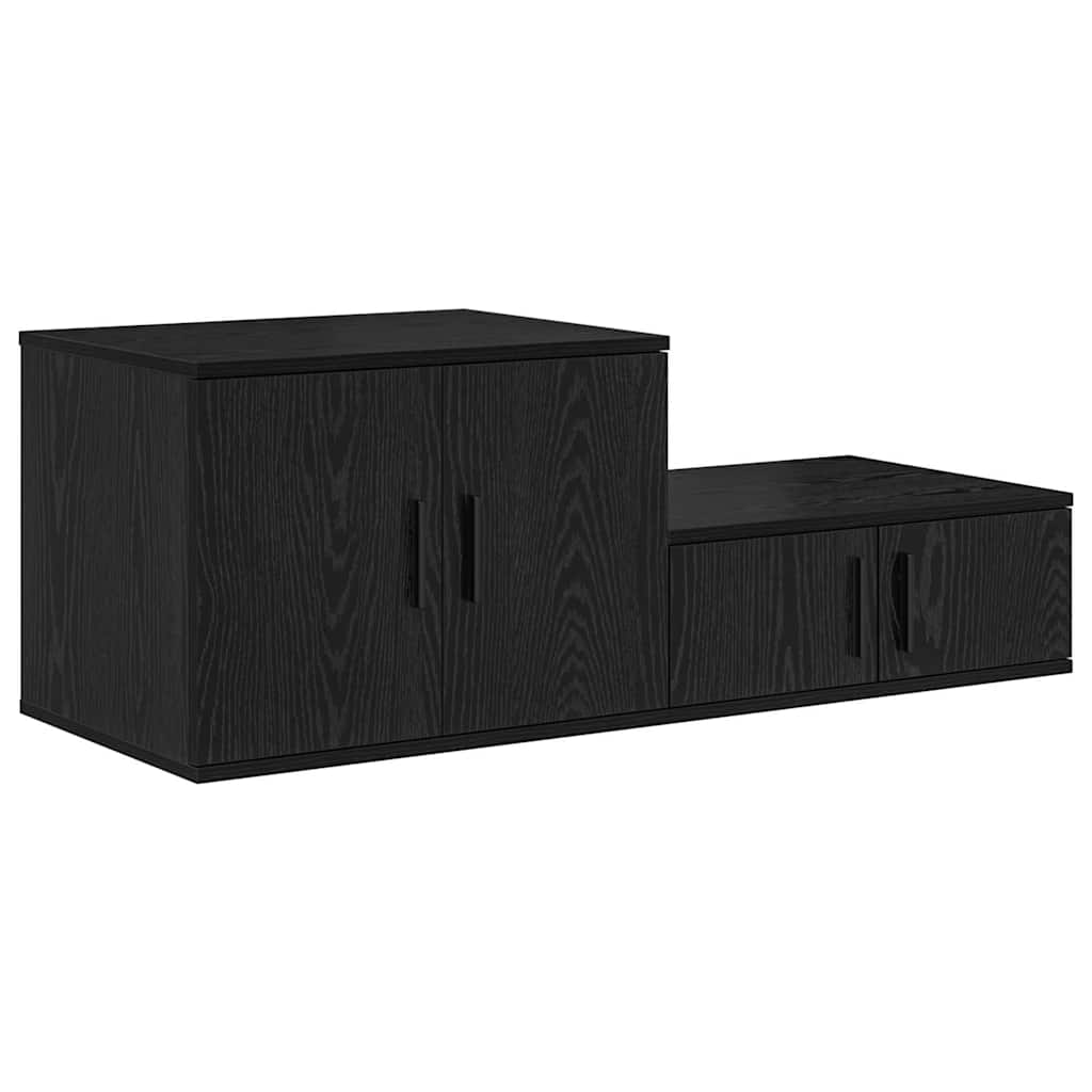 Opbevaringsskab 2 stk. Sort eg 103 x 41 x 40 cm Konstrueret træ