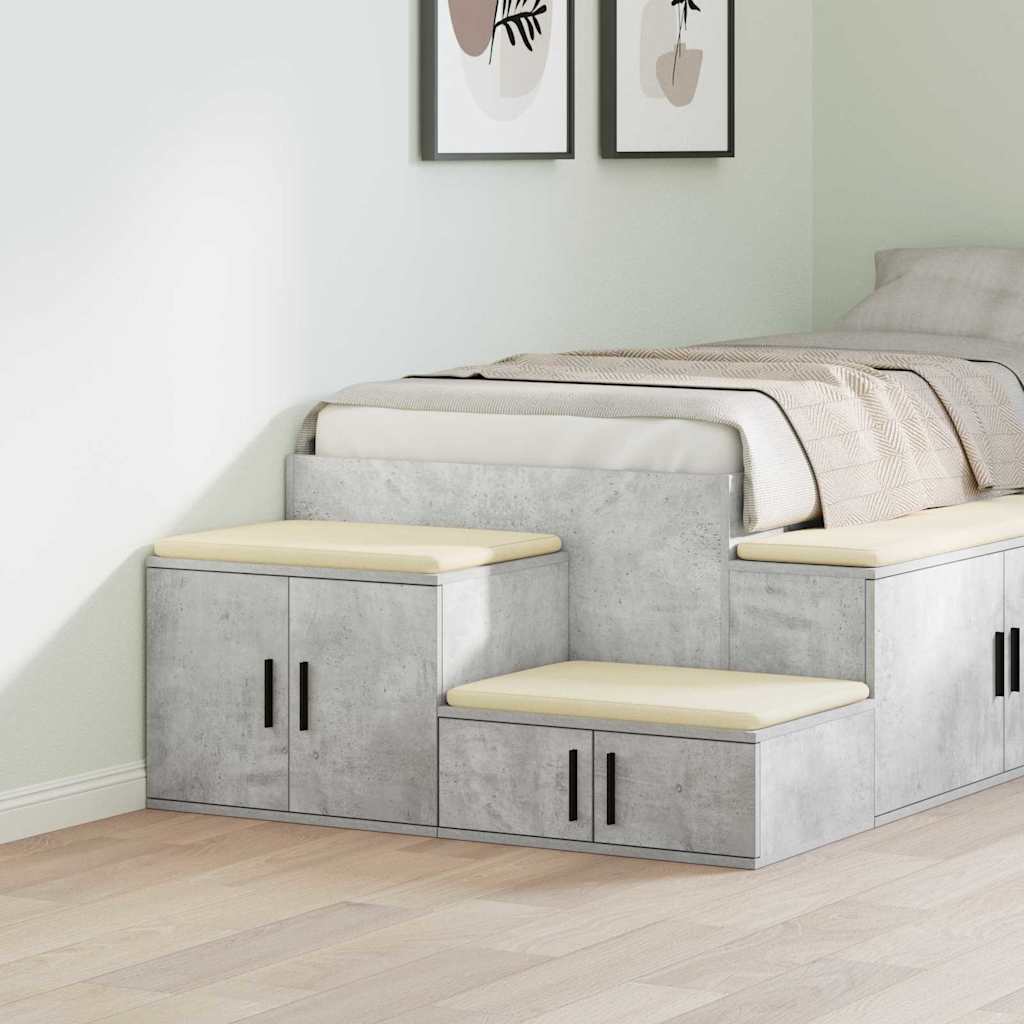 Opbevaringsskab 2 pcs Beton Grå 103 x 41 x 40 cm