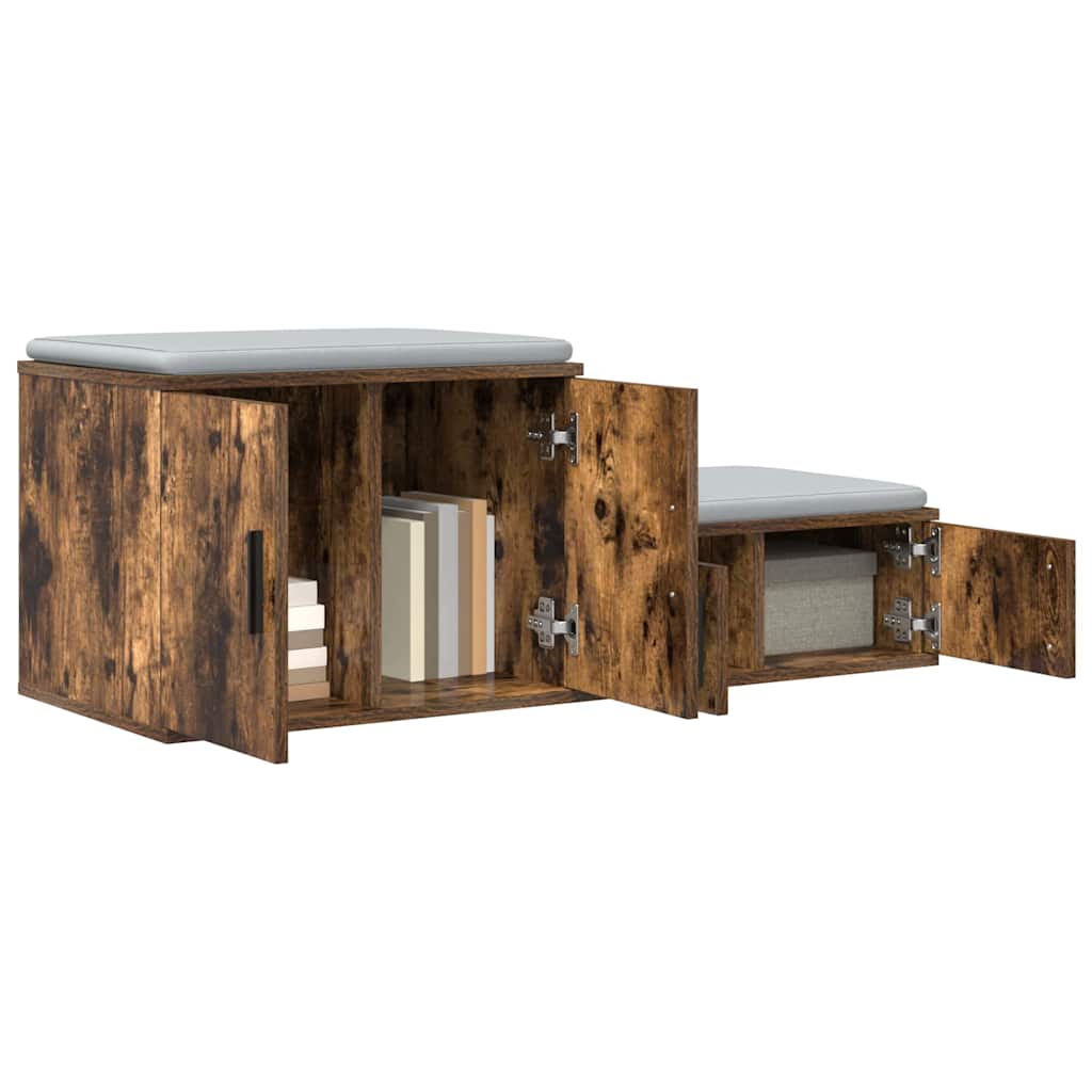 Opbevaringsskab 2 pcs Røget eg 103 x 41 x 40 cm Konstrueret træ