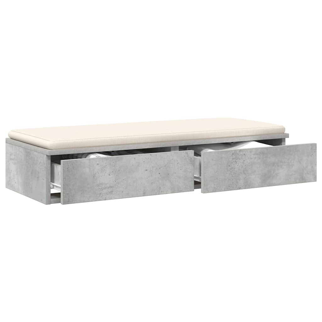 Sengeskuffer Beton Grå 90 x 36,5 x 16,5 cm Konstrueret træ