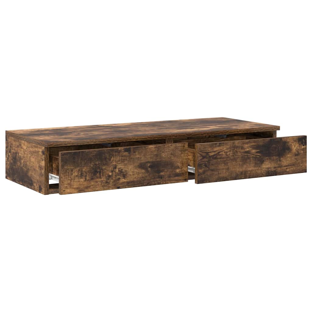 Sengeskuffer Røget eg 90 x 36,5 x 16,5 cm Konstrueret træ