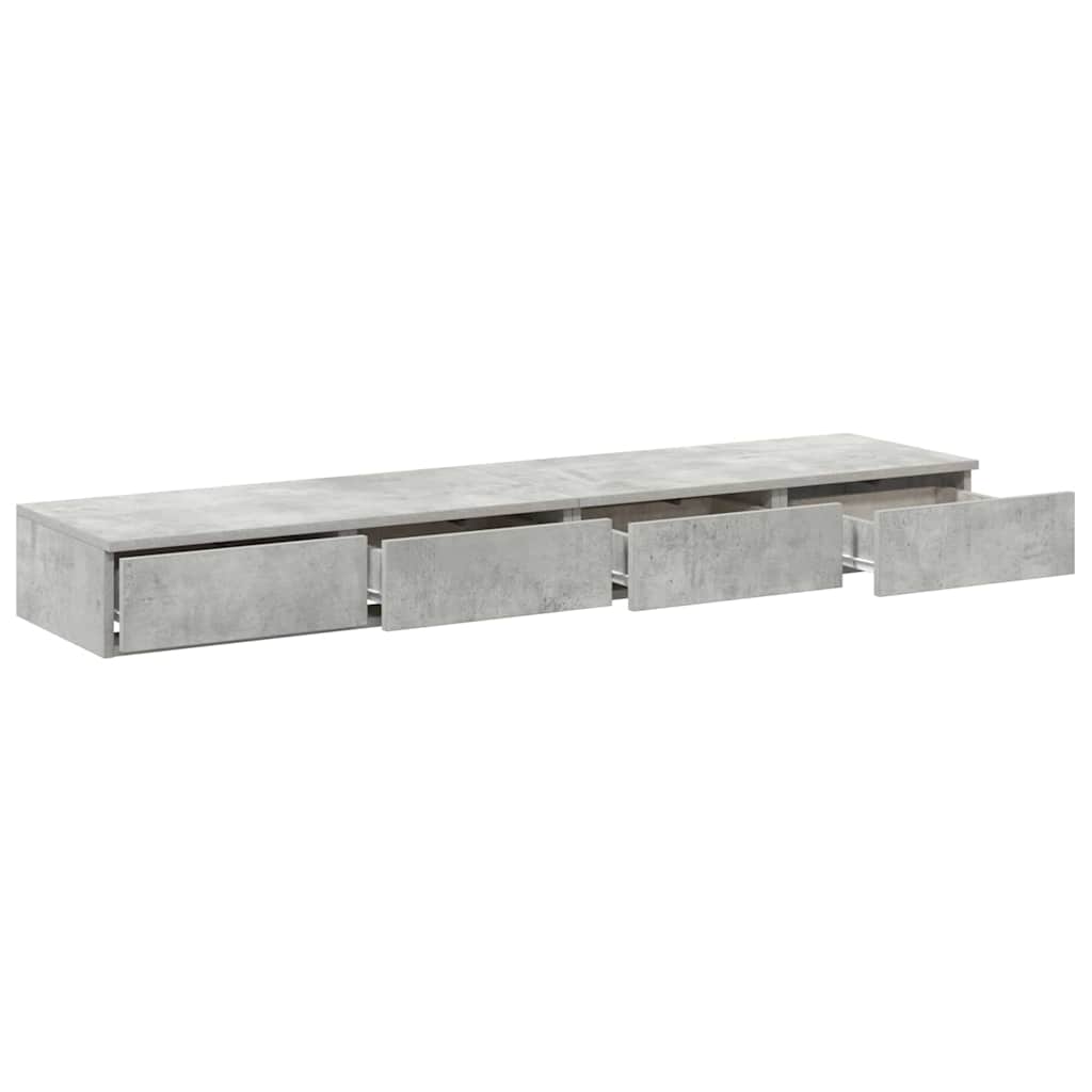 Sengeskuffer Beton Grå 140 x 36,5 x 16,5 cm Konstrueret træ