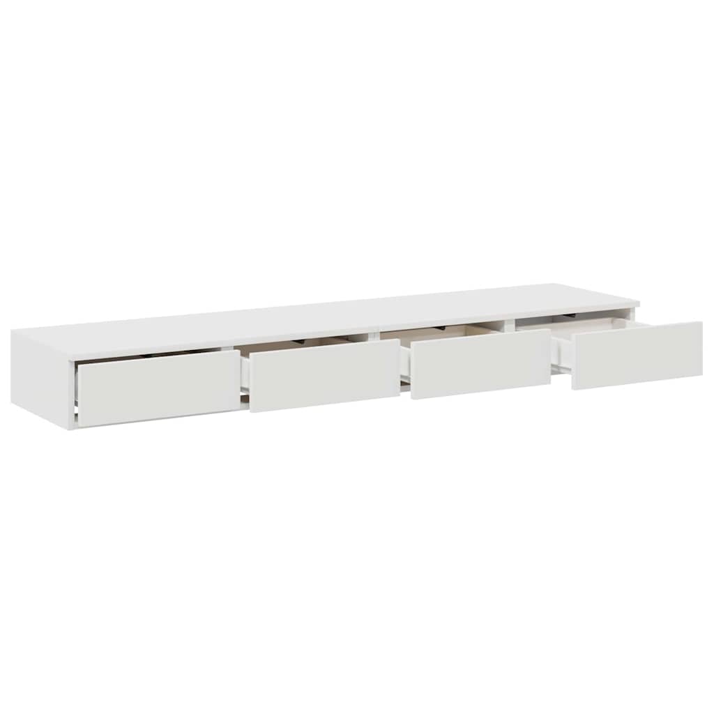 Sengeskuffer Hvid 150 x 36,5 x 16,5 cm Konstrueret træ