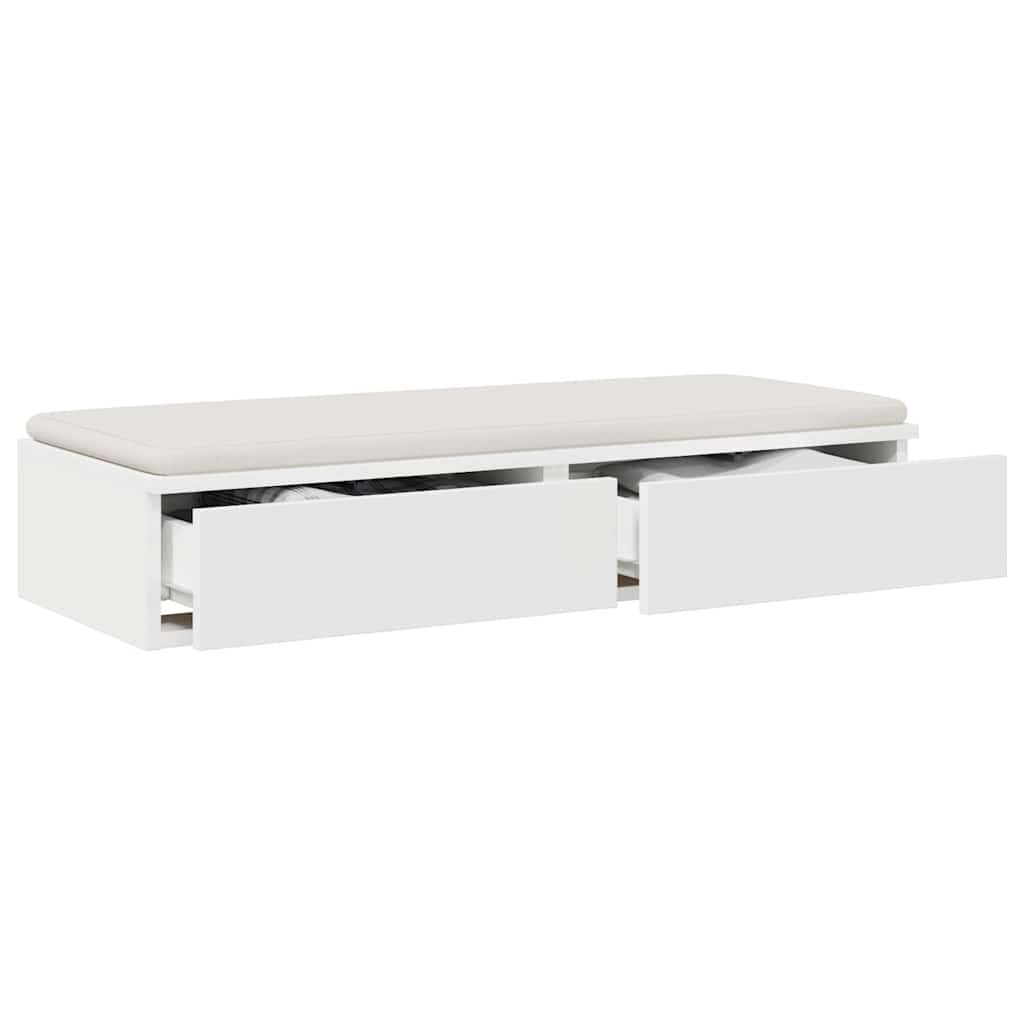 Sengeskuffer Hvid 75 x 36,5 x 16,5 cm Konstrueret træ
