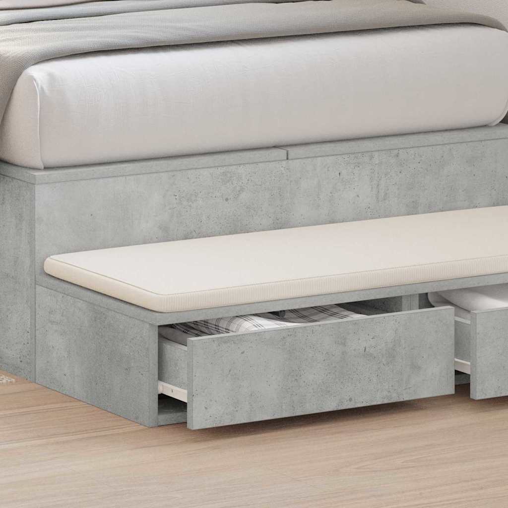 Sengeskuffer Beton Grå 75 x 36,5 x 16,5 cm Konstrueret træ