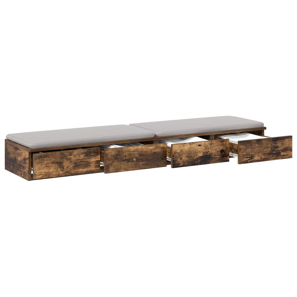 Sengeskuffer Røget eg 160 x 36,5 x 16,5 cm Konstrueret træ