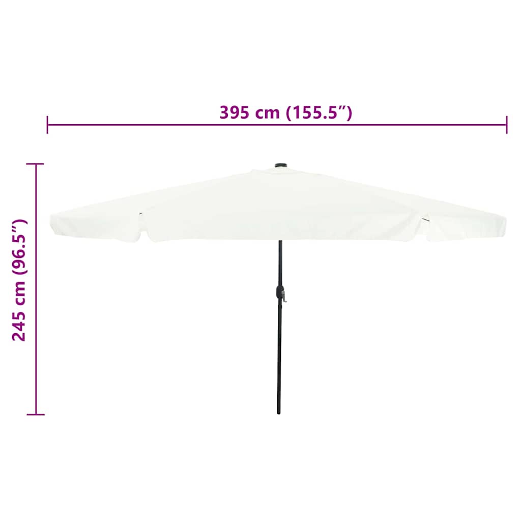 Havesol 395 x 395 x 245 cm Polyester Rund Sand og Antracit