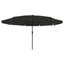 Havesol med LED -strimmellys Sort 395 x 395 x 245 cm Polyester