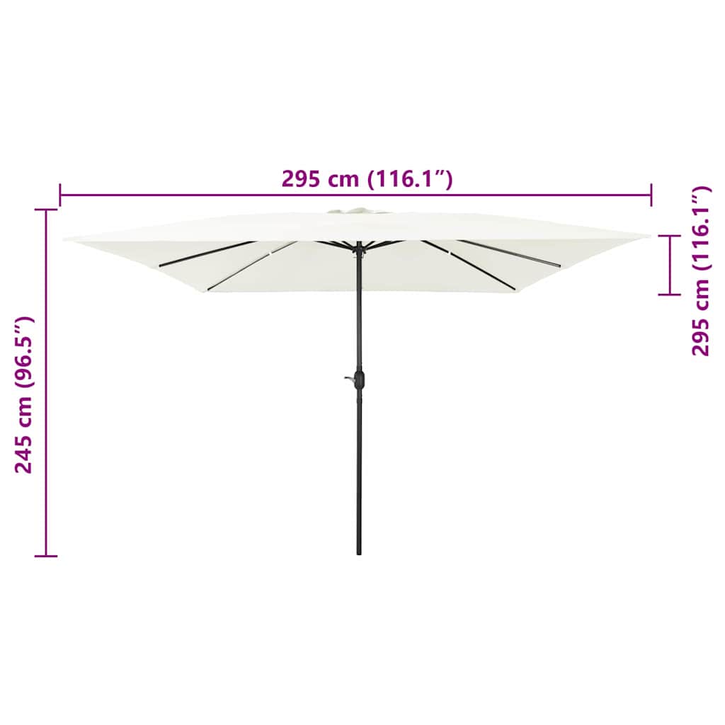 Havesol Sandfarvet 295 x 295 x 245 cm Polyester og Stål