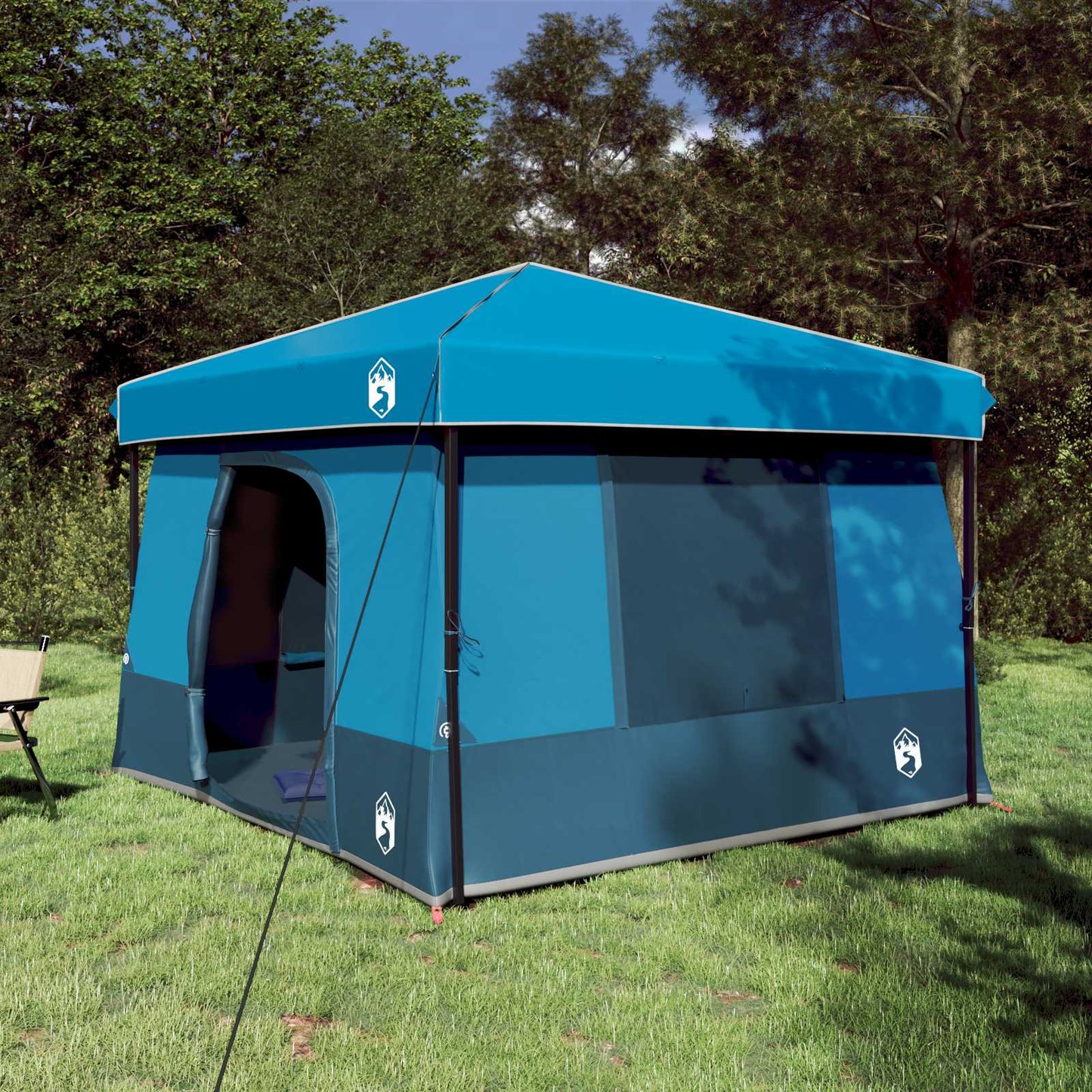Camping Telt Sæt med tag 2 pcs Blå Taffeta og Stof