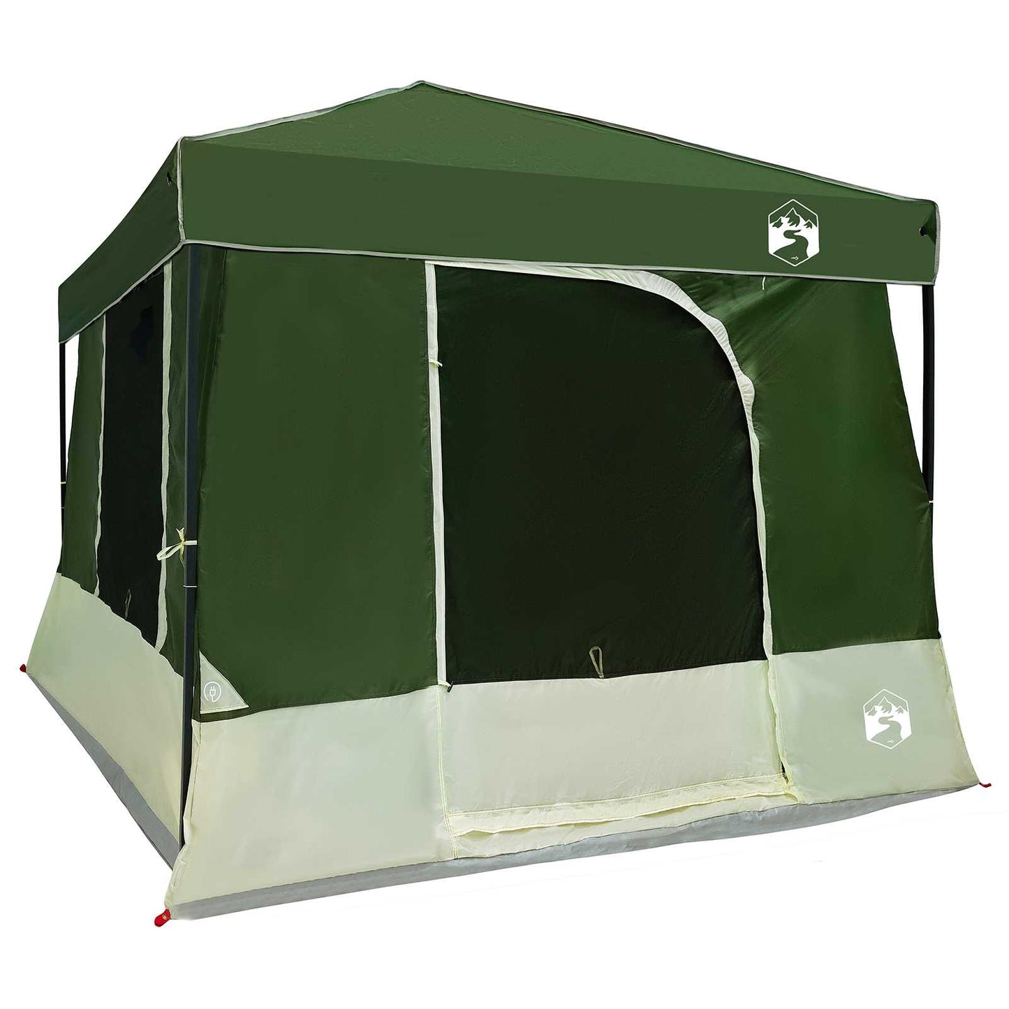 Camping Telt Sæt med tag 2 pcs Grøn Taffeta og Stof