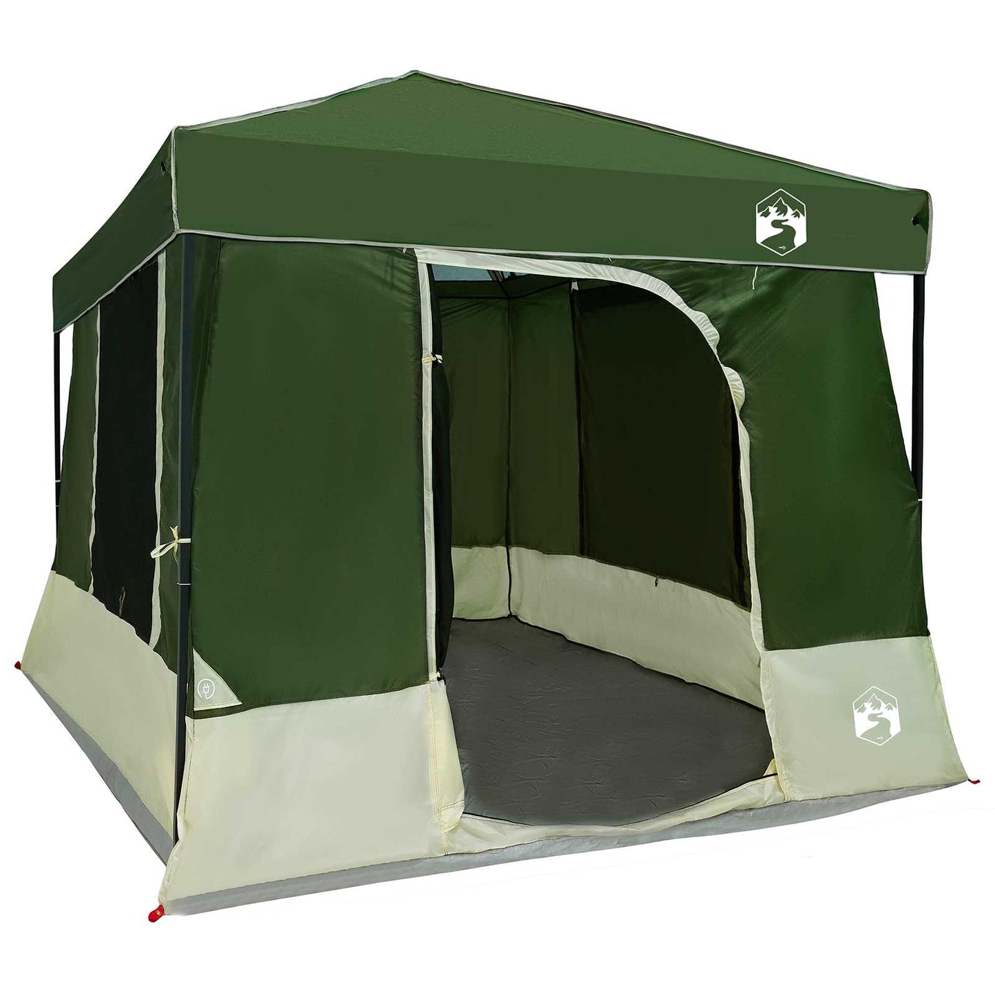 Camping Telt Sæt med tag 2 pcs Grøn Taffeta og Stof