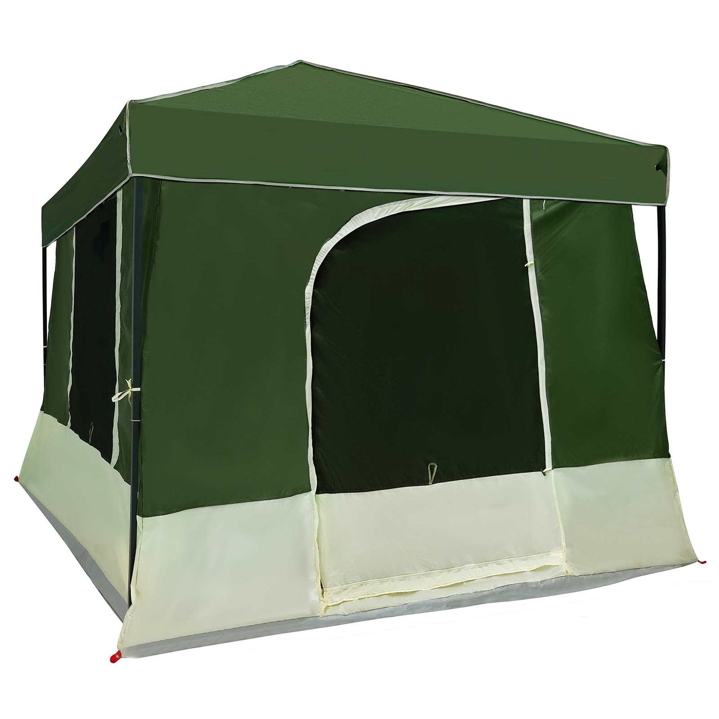 Camping Telt Sæt med tag 2 pcs Grøn Taffeta og Stof