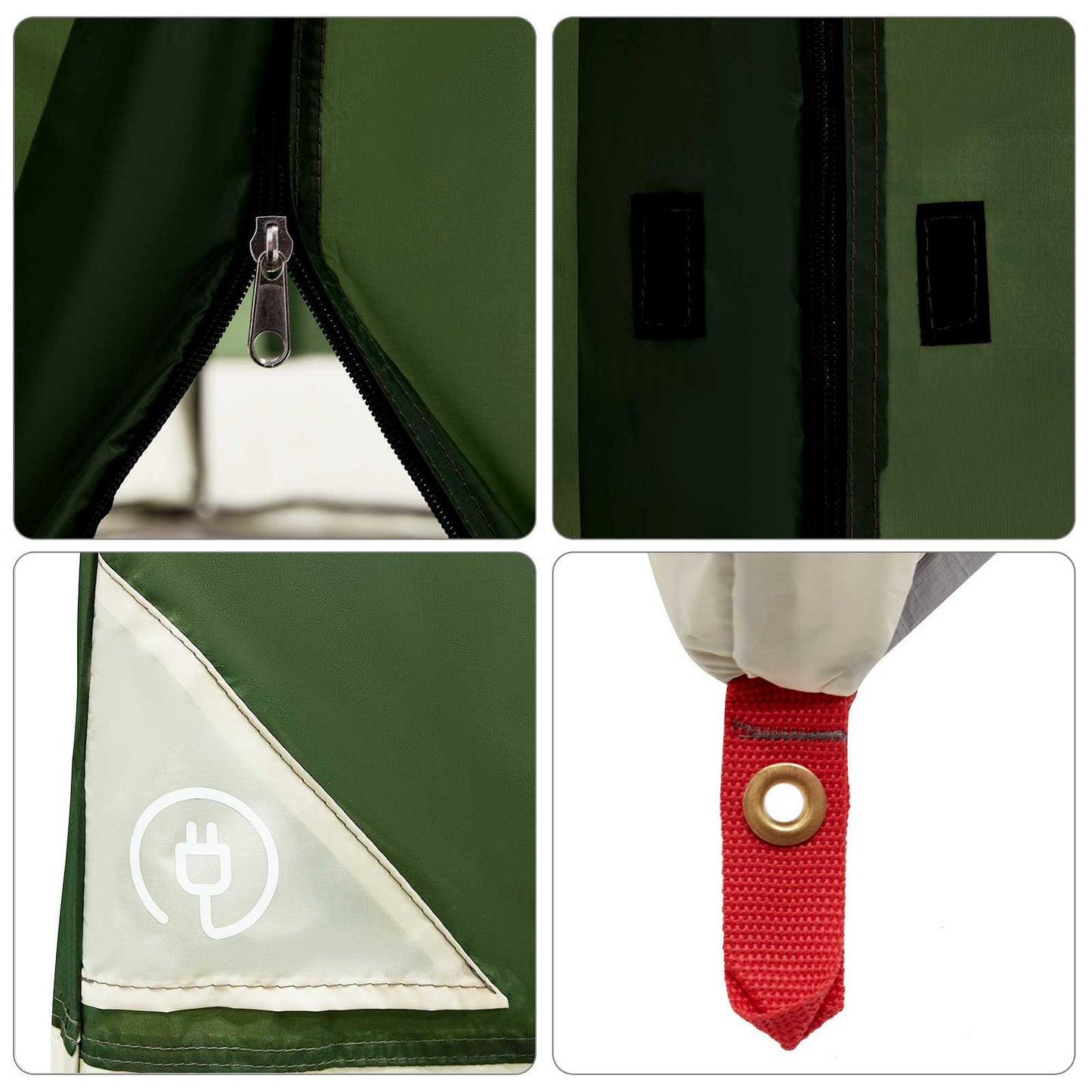 Camping Telt Sæt med tag 2 pcs Grøn Taffeta og Stof
