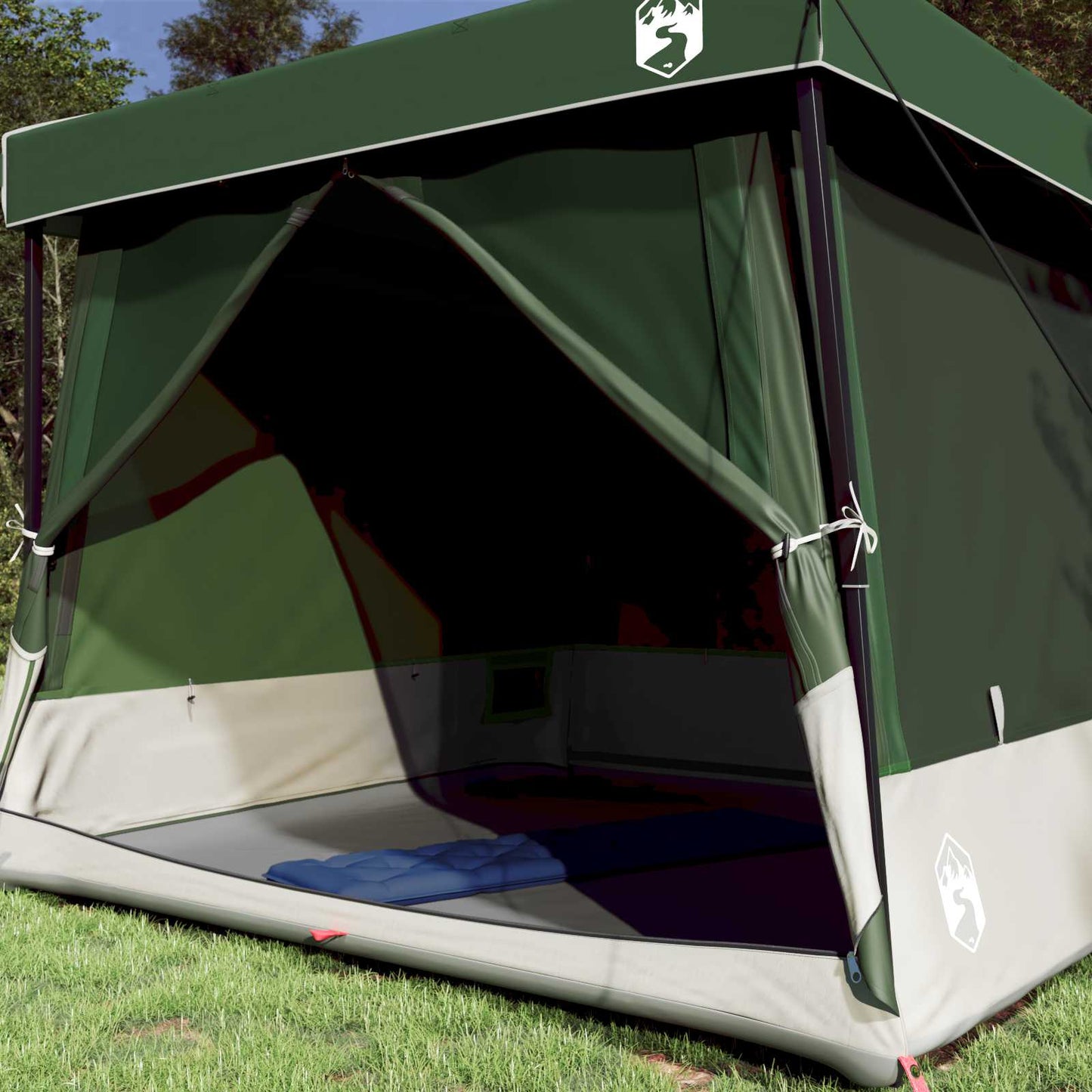 Camping Telt Sæt med tag 2 pcs Grøn Taffeta og Stof