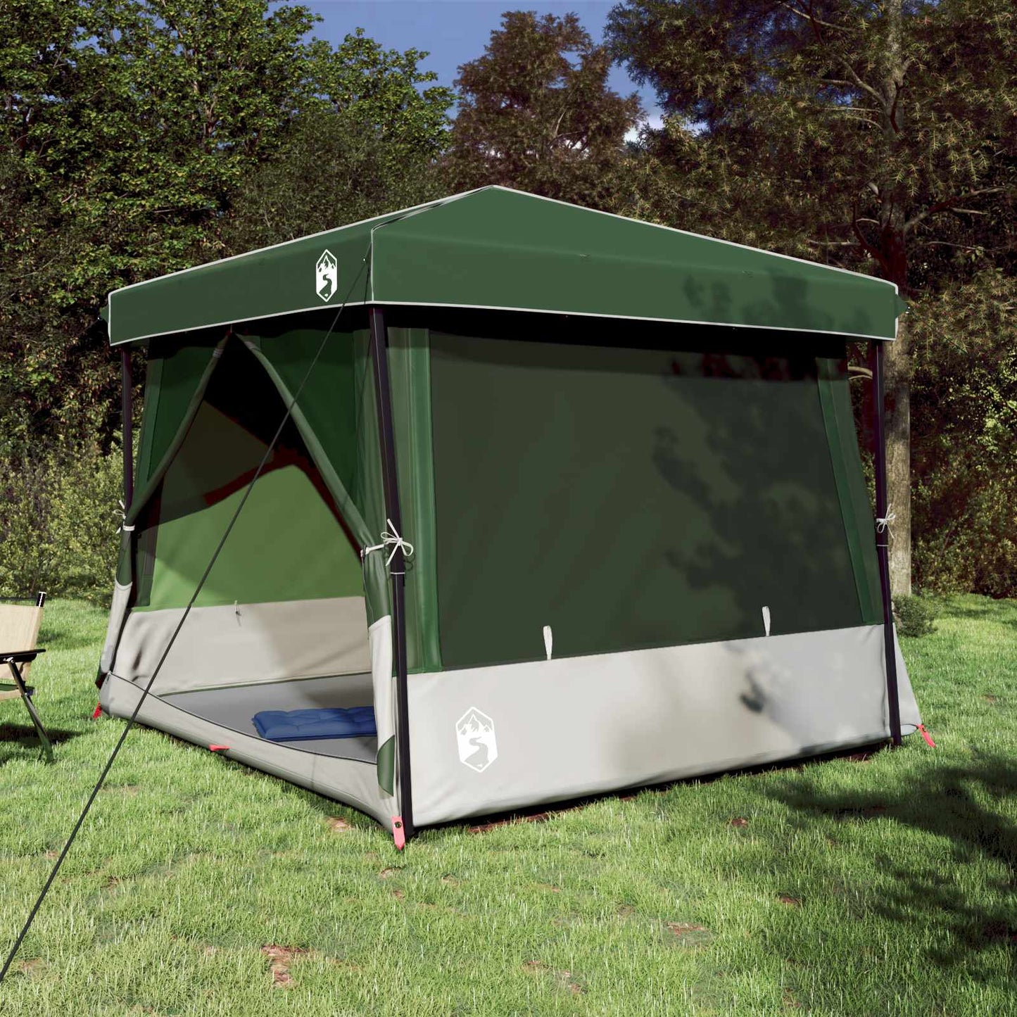 Camping Telt Sæt med tag 2 pcs Grøn Taffeta og Stof