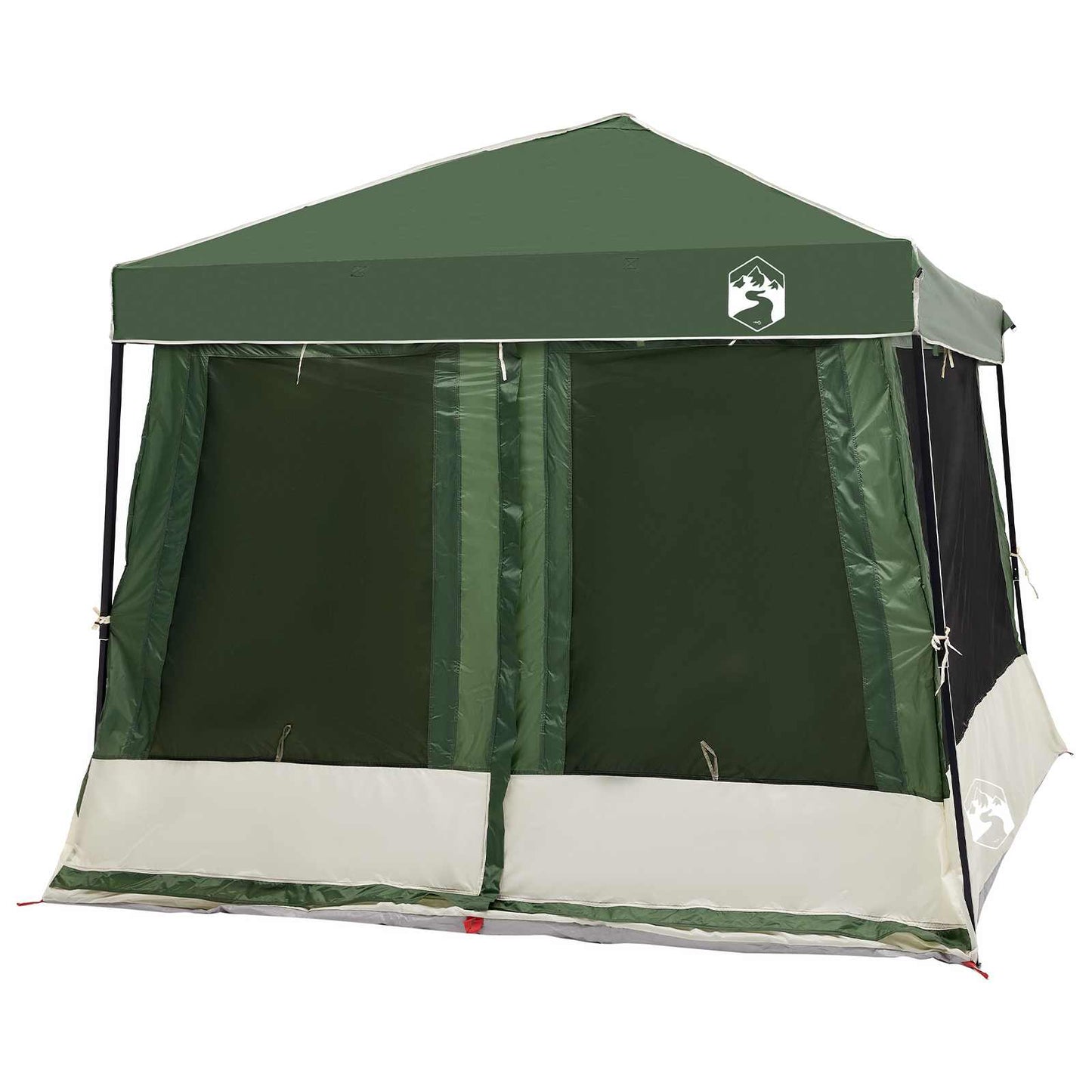 Camping Telt Sæt med tag 2 pcs Grøn Taffeta og Stof