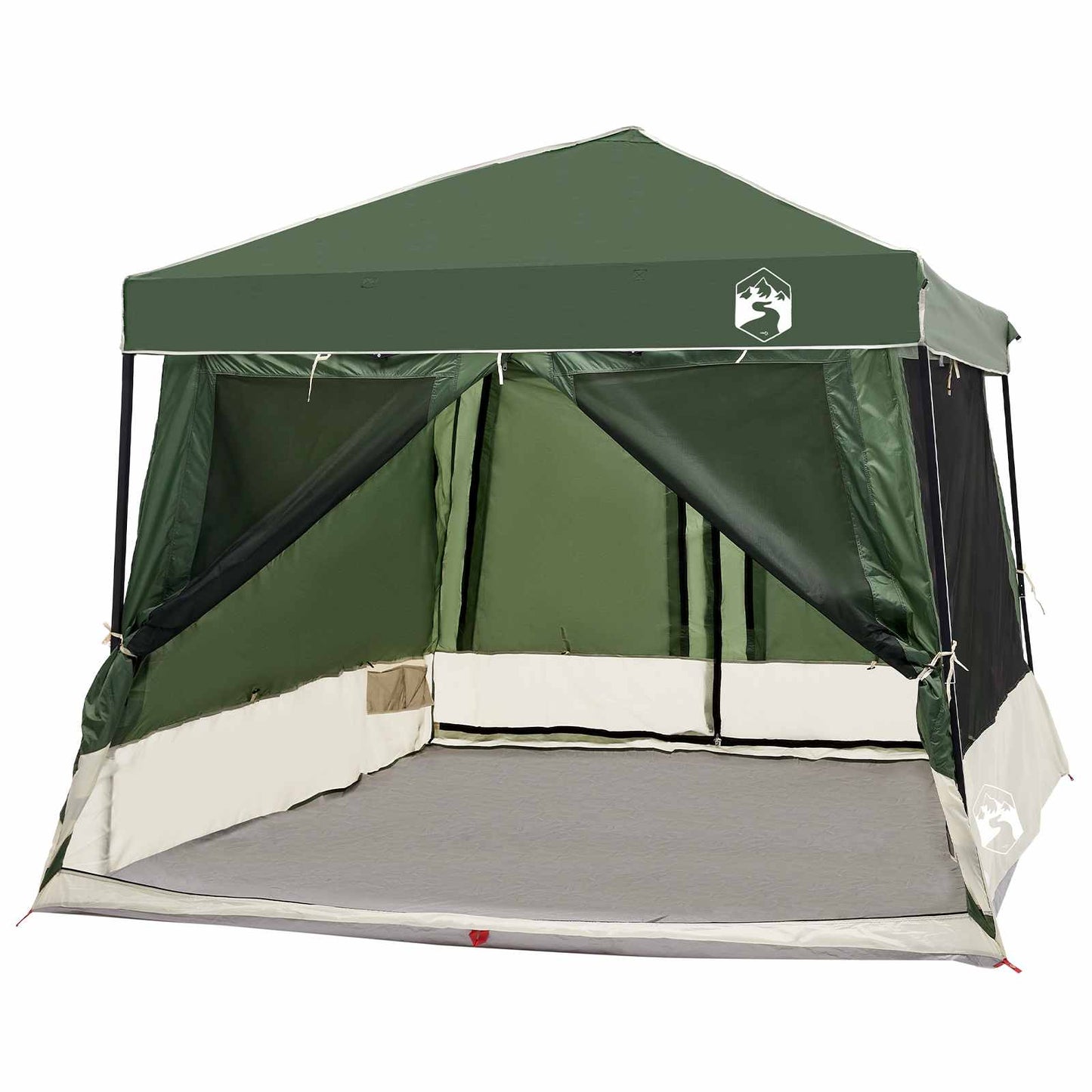 Camping Telt Sæt med tag 2 pcs Grøn Taffeta og Stof