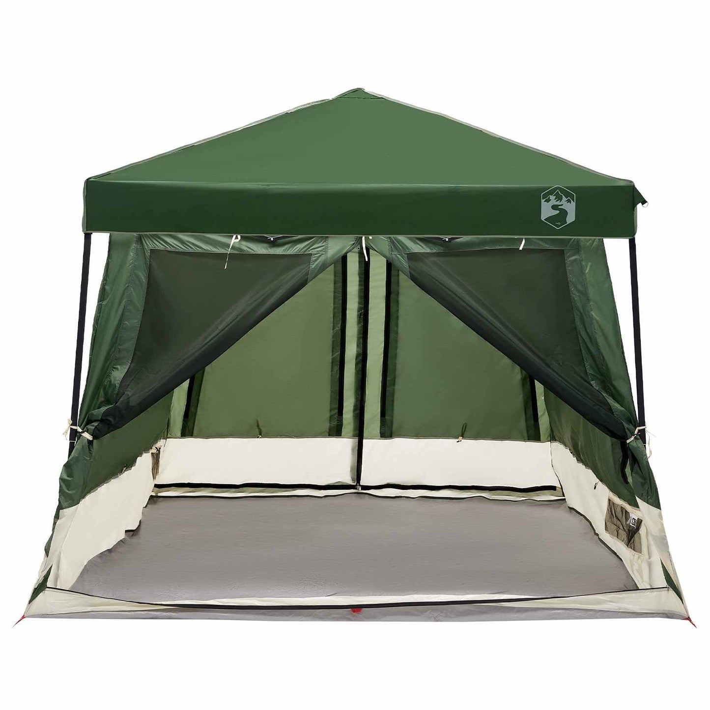 Camping Telt Sæt med tag 2 pcs Grøn Taffeta og Stof